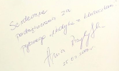Zdjęcie wpisu w księdze